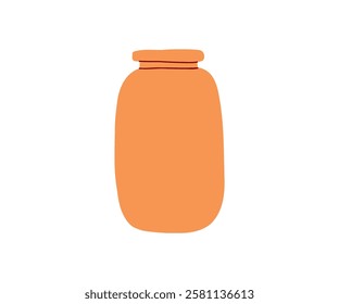 Cute interesting vase drawn in flat style. Interior, vase, decoration. Hand drawn vector illustration.