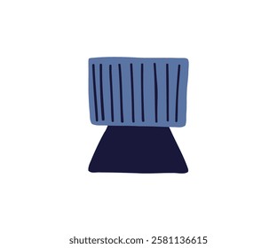 Cute interesting vase drawn in flat style. Interior, vase, decoration. Hand drawn vector illustration.