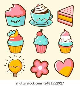 Cute International Friendship Day Elements Cup Cakes