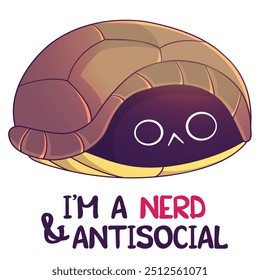 Cute introvert turtle available for sticker or t-shirt