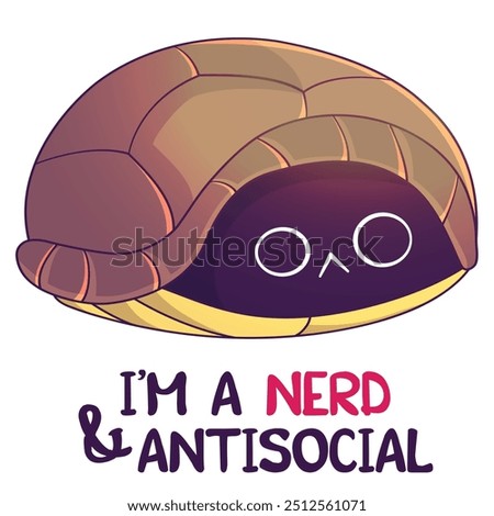 Cute introvert turtle available for sticker or t-shirt