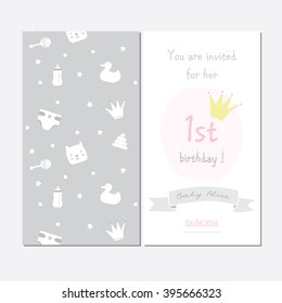Cute invintation for the first baby birthday