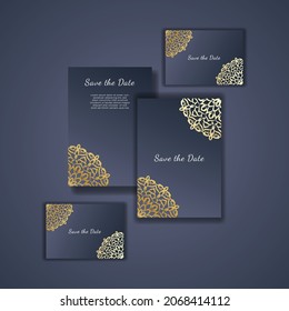 Cute Invitation Card with mandala. EPS 10