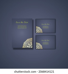 Cute Invitation Card with mandala. EPS 10