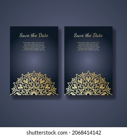 Cute Invitation Card with mandala. EPS 10