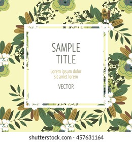 Cute invitation design template to celebration on card with flower decoration vector illustration
