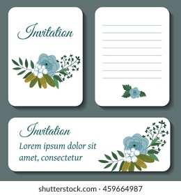 Cute invitation design template to celebration on card with flower decoration vector illustration