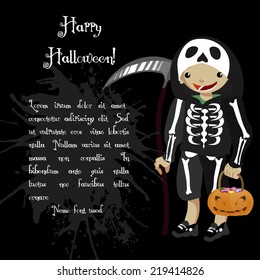 Cute invitation for kids Halloween party. 