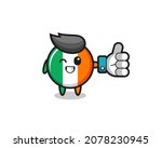 cute ireland flag badge with social media thumbs up symbol , cute style design for t shirt, sticker, logo element