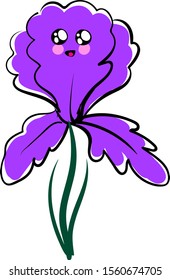 Cute iris, illustration, vector on white background.