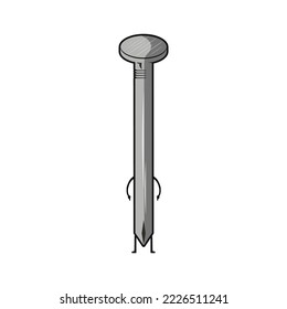 	
Cute iron nail character vector illustration in trendy style on white background. Realistic iron nail, perfect for your graphic resources.