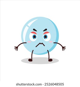 Linda expresión irritada de personaje de dibujos animados de burbuja