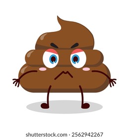 cute irritated expression of chicken poop cartoon character
