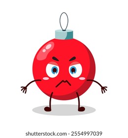 cute irritated expression of Christmas ball cartoon character