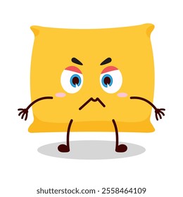 cute irritated expression of pillow cartoon character

