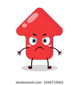 cute irritated expression of red arrow cartoon character
