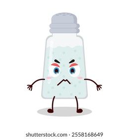cute irritated expression of salt cartoon character
