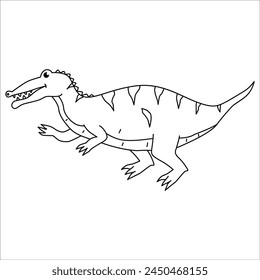 Cute Irritator dino outline illustration