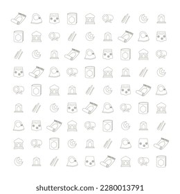 lindo doodle islámico en blanco y negro, perfecto para celebrar el kareem Ramadhan o el evento Eid