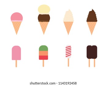 Cute isolate ice cream vector on white background. This is available for high resolution.