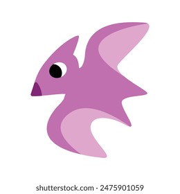 Cute isolated baby dinosaur. Vector illustration for children on a white background.