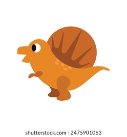 Cute isolated baby dinosaur. Vector illustration for children on a white background.