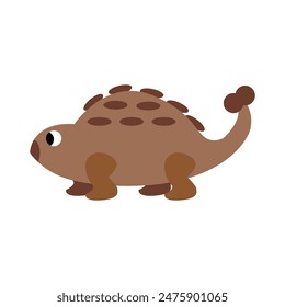 Cute isolated baby dinosaur. Vector illustration for children on a white background.