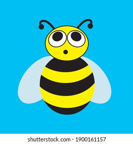 Abeja aislada. Infantil. Vector.
