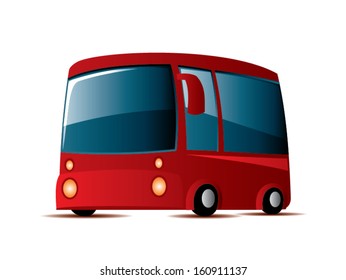 Cute Isolated Cartoon Bus Vector Illustration Stock Vector (Royalty ...