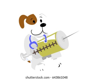 Cute Isolated Dog Illustration Suitable for Education, Card, T-Shirt, Social Media, Print, Book, Stickers, and Any Other Kids Related Activities - Doctor