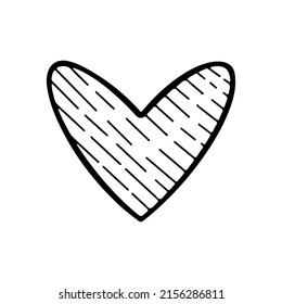 Cuidado elemento cardiaco aislado en estilo doodle para diferentes tipos de decoración, postales, pegatinas. 