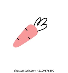 Cute isolated icon of easter carrot. Good for greeting cards, banners, invitations, flyers.