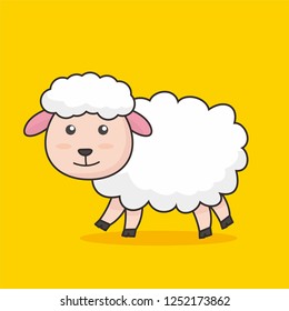 Cute isolated sheep vector 