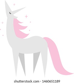 Cute isolated unicorn on white background vector illustration hand drawing 