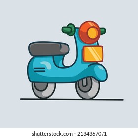 cute italian motor moped. Isolated cartoon object illustration. Flat Style suitable for Sticker Icon Design Premium Logo vector