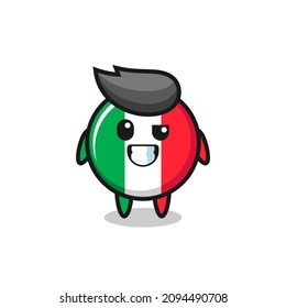 cute italy flag mascot with an optimistic face , cute style design for t shirt, sticker, logo element