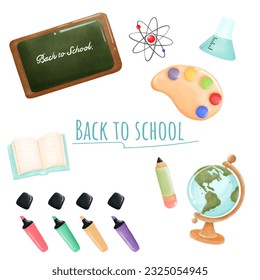 Geräumige Gegenstände und Zubehör für die Schulzeit.