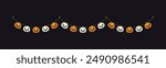Cute Jack O Lantern Evil Pumpkin Garland for Halloween. Simple banner hanging party classy decor vector element.