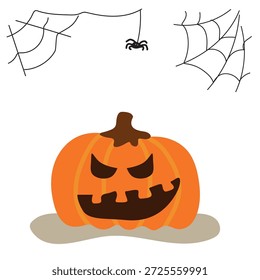 Ilustración vectorial de calabaza linda de Jack O Lantern para Halloween
