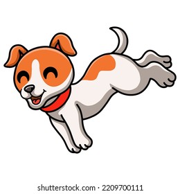 Cute jack russel dog cartoon