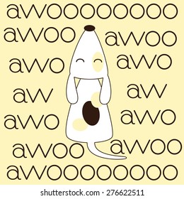 Cute jack russel terrier siting with his head up and bowling with lettering around it. Concept of love, loneliness and devotion