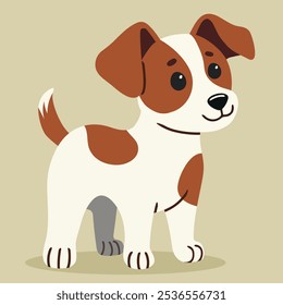 Cute jack russell dogs flat illustration isolated