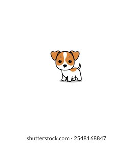 Cute jack russell puppy cartoon, vector illustration