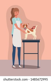 cute jack russell terrier dog pet character