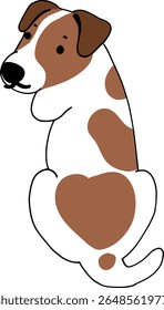 Bonito Jack Russell Terrier Ilustração de Cão - Estilo de Desenho Animado Desenhado à Mão