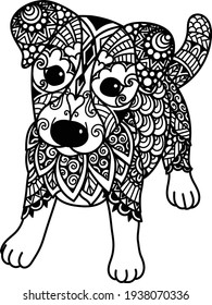 Cute Jack Russell Terrier puppy for printing, coloring book, t shirt design and so on. Stock Vector