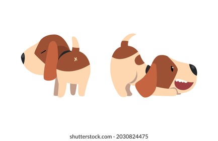 Cute Jack Russell Terrier Set, Funny Adorable Pet Animal Activity Cartoon Vector Illustration