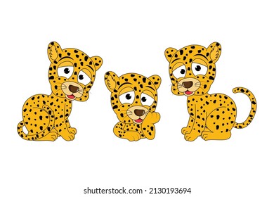 cute jaguar animal cartoon illustration