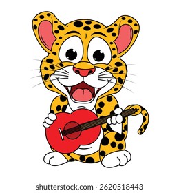 Cute JAguar Animal Cartoon Illustration
