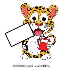 Cute JAguar Animal Cartoon Illustration